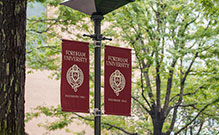 Banners on a light post. Links to Gifts of Retirement Plans